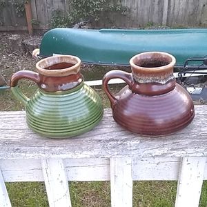 Vintage pottery travel mugs